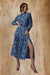Vivian Blue Floral Slit Dress