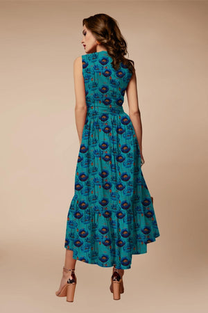 Bernadette Blue Floral Tulip Dress