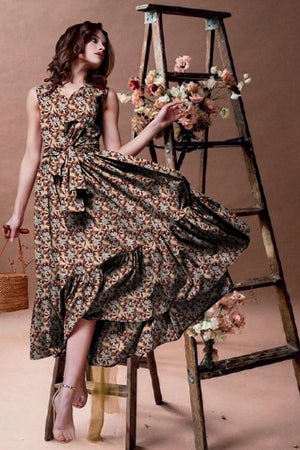 Lara Brown Floral Wrap Dress