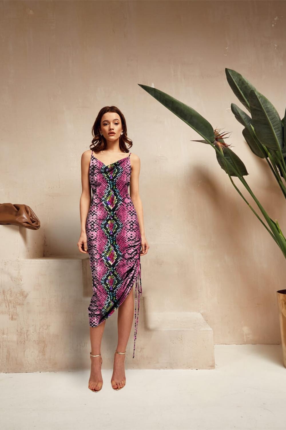 Florence Snakeskin Slip Dress