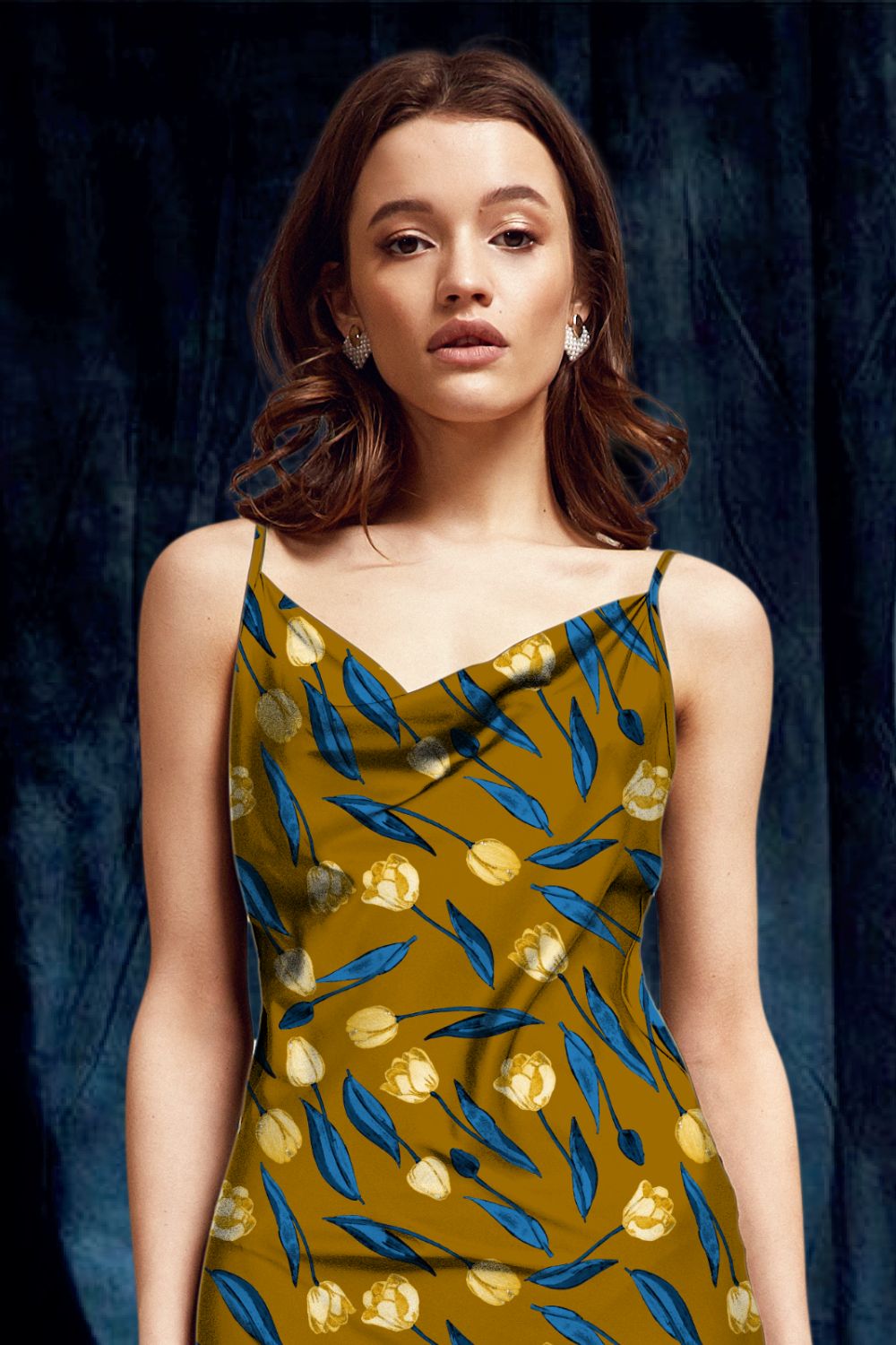 Rosa Yellow & Blue Floral Slip Dress - ModaMia Rosa Yellow & Blue Floral Slip Dress - ModaMia