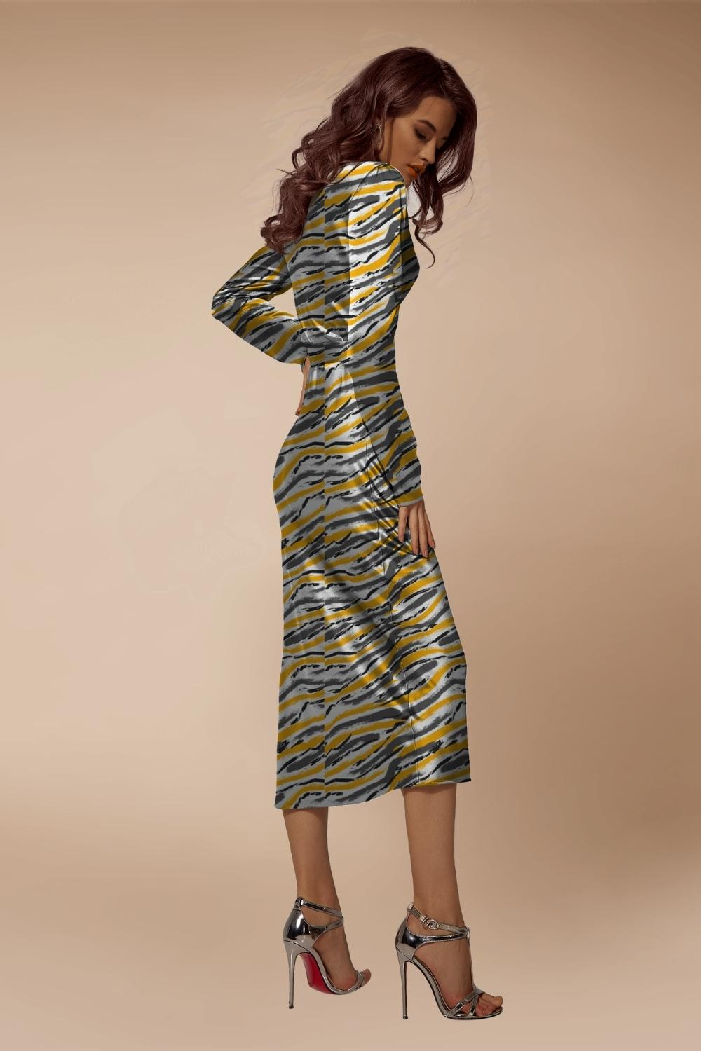 black and yellow midi dress Spring/Summer Semi-Sheer Comfortable Women's Fashion Yellow & Black Contrast Sleeveless Round Neck A-Line Midi Dress, Suitable For Work Or Casual Wear